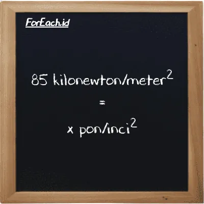 Contoh konversi kilonewton/meter<sup>2</sup> ke pon/inci<sup>2</sup> (kN/m<sup>2</sup> ke psi)